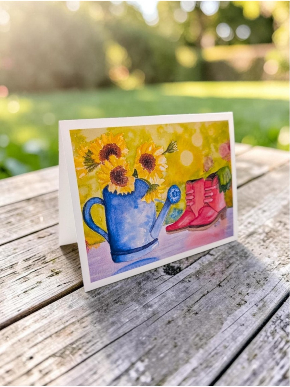 Watercolor Notecards: The Watering Can (4.25" x 5.5")